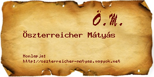 Öszterreicher Mátyás névjegykártya